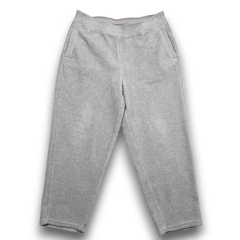 Patagonia Fleece Pants Womens L Gray Sherpa Retro High Pile Relaxed Joggers